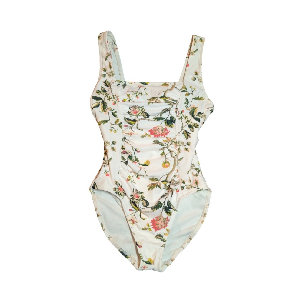 ⭐D4 Shade &‎ Shore Women's Cream/Multicolor Floral One Piece Swimsuit - XL